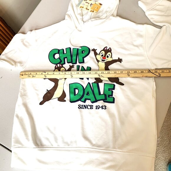 NWT CHIP AND DALE DISNEY CLASSICS HOODIE IVORY SIZE SMALL - Picture 7 of 9
